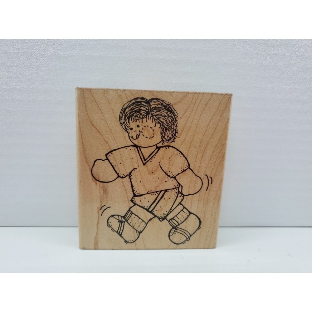 D.O.T.S. Rubber Wood‎ Mounted Stamp - Soccer's A Blast - Q 211 Vintage